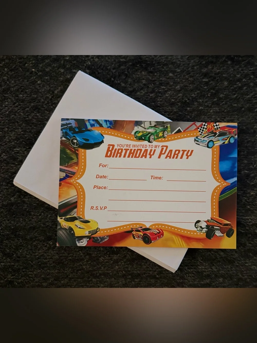 16 pcs Cars Birthday Invitation Cards with Envelopes